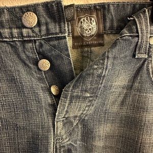Rock and Republic Baggy Straight Legged, 2000’s Style Jeans W/ Patchwork